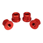 Porkchop BMX 3/8" X 26T REGULAR axle nut set 7075 aluminum  (SET OF 4) RED