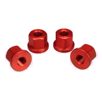 Porkchop BMX 3/8" X 26T REGULAR axle nut set 7075 aluminum  (SET OF 4) RED