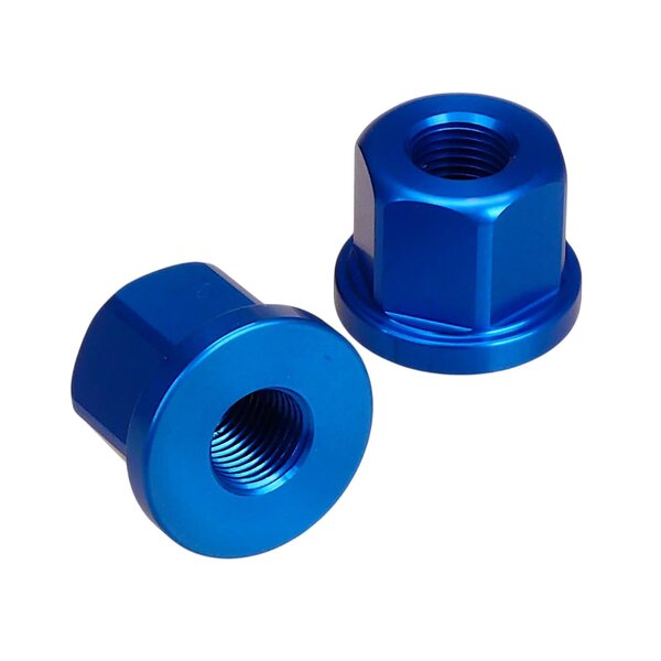 Porkchop BMX 3/8" X 26T REGULAR bicycle axle nuts 7075 aluminum (PAIR) BLUE