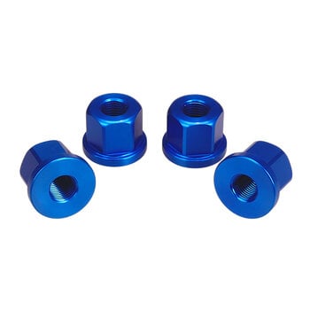 Porkchop BMX 3/8" X 26T REGULAR axle nut set 7075 aluminum (SET OF 4) BLUE