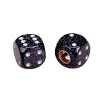 Porkchop BMX Porkchop Dice Bicycle Tire Schrader Valve Caps (pair) - FUTURISTIC BLACK