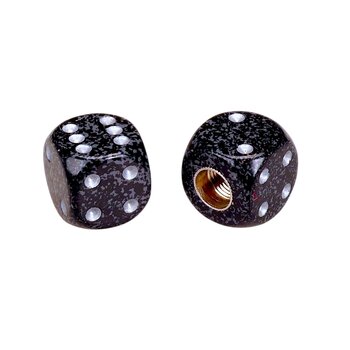 Porkchop BMX Porkchop Dice Bicycle Tire Schrader Valve Caps (pair) - FUTURISTIC BLACK