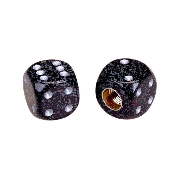 Porkchop BMX Porkchop Dice Bicycle Tire Schrader Valve Caps (pair) - FUTURISTIC BLACK