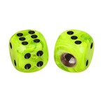Porkchop BMX Porkchop Dice Bicycle Tire Schrader Valve Caps (pair) - GREEN SLIME SWIRL