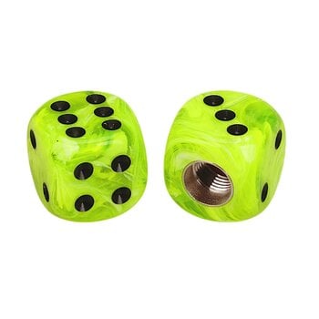Porkchop BMX Porkchop Dice Bicycle Tire Schrader Valve Caps (pair) - GREEN SLIME SWIRL