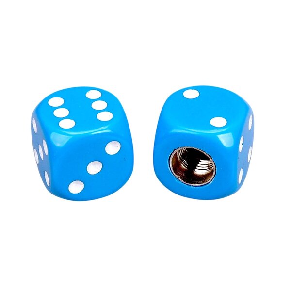 Porkchop BMX Porkchop Dice Bicycle Tire Schrader Valve Caps (pair) MAUI BLUE