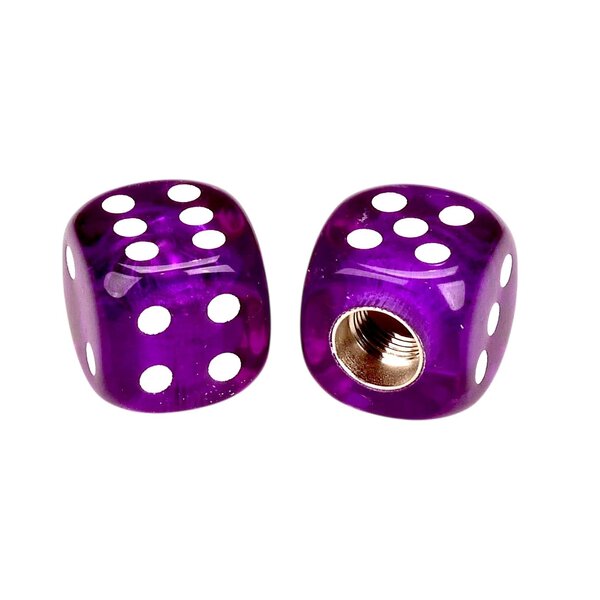 Porkchop BMX Porkchop Dice Bicycle Tire Schrader Valve Caps (pair) - CLEAR PURPLE