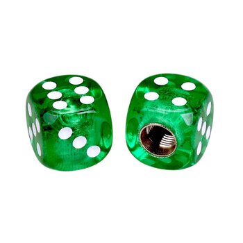 Porkchop BMX Porkchop Dice Bicycle Tire Schrader Valve Caps (pair) - CLEAR GREEN
