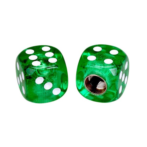 Porkchop BMX Porkchop Dice Bicycle Tire Schrader Valve Caps (pair) - CLEAR GREEN