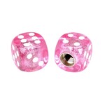 Porkchop BMX Porkchop Dice Bicycle Tire Schrader Valve Caps (pair) - CLEAR PINK