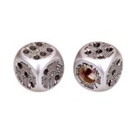 Porkchop BMX Porkchop Dice Bicycle Tire Schrader Valve Caps (pair) - SILVER CIRCUITRY