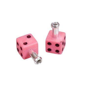 Porkchop BMX Porkchop Dice Bicycle Brake Cable End Tips (pair) - PINK w/ BLACK pips