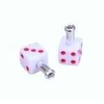 Porkchop BMX Porkchop Dice Bicycle Brake Cable End Tips (pair)  WHITE w/ RED pips