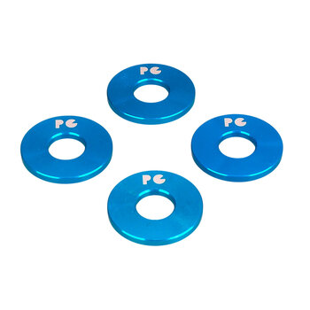 Porkchop BMX Porkchop BMX ALUMINUM Bicycle Axle Washers for 3/8" axles - BRIGHT DIP BLUE (SET OF 4)