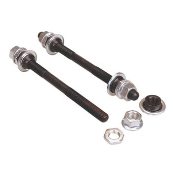 Porkchop BMX 3/8" x 26T BMX bicycle chromoly axle set (FRONT w/ FLATS & REAR) - BLACK