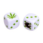 Porkchop BMX Porkchop Dice Bicycle Tire Schrader Valve Caps (pair) - WEED - WHITE w/ GREEN pips