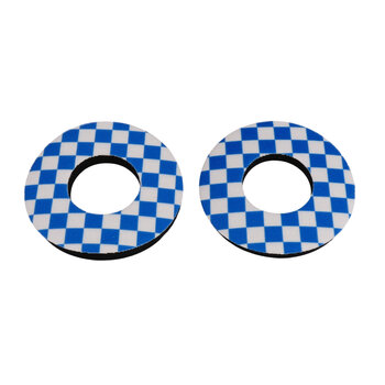 Porkchop BMX Porkchop BMX old school BMX bicycle foam grip donuts CHECKERBOARD BLUE / WHITE
