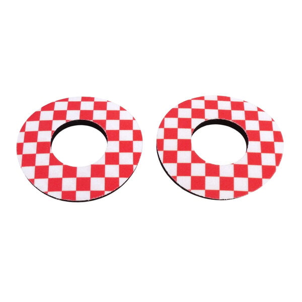 Porkchop BMX Porkchop BMX old school BMX bicycle foam grip donuts CHECKERBOARD RED / WHITE