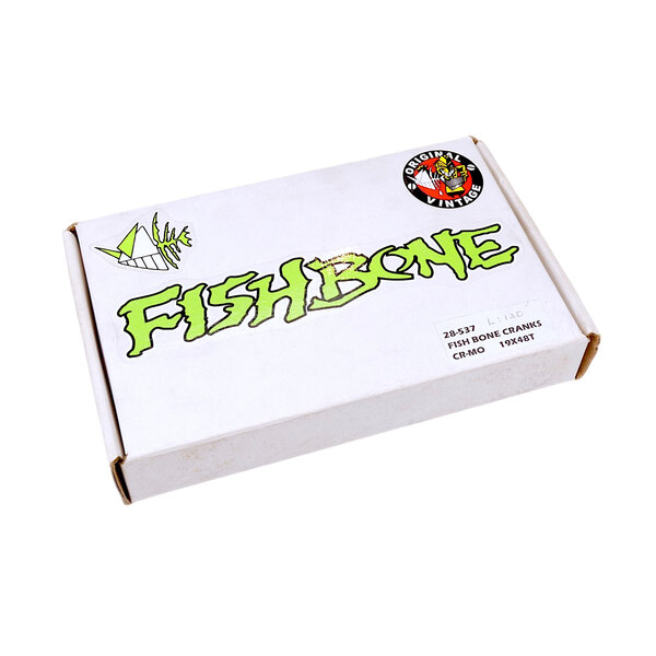 Fishbone 120mm flatland mid school BMX bicycle chromoly crankset - CHROME - NOS