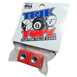 NOS Trik Topz dice Schrader valve caps (PAIR) - RED