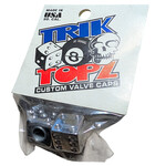 NOS Trik Topz dice Schrader valve caps (PAIR) - CHROME