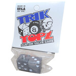 NOS Trik Topz dice Schrader valve caps (PAIR) - CLEAR GLITTER