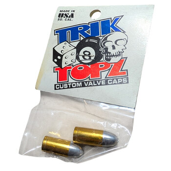 NOS Trik Topz BULLET Schrader valve caps (PAIR) - GOLD