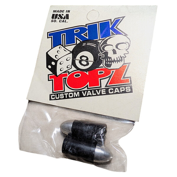 NOS Trik Topz BULLET Schrader valve caps (PAIR) - BLACK