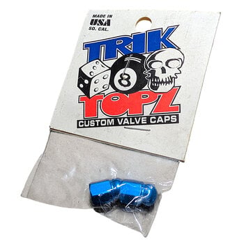 NOS Trik Topz ACORN Schrader valve caps (PAIR) - BLUE