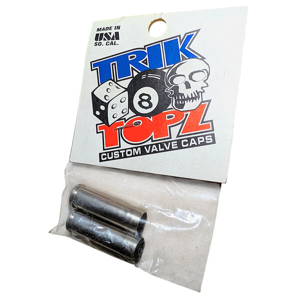 NOS Trik Topz REAL .357 SHELL CASING Schrader valve caps (PAIR) - SILVER