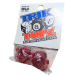NOS Trik Topz SKULL Schrader valve caps (PAIR) - CLEAR RED