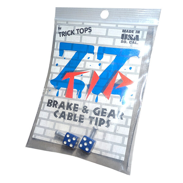 NOS Trik Topz dice brake cable end tips (PAIR) - DARK BLUE