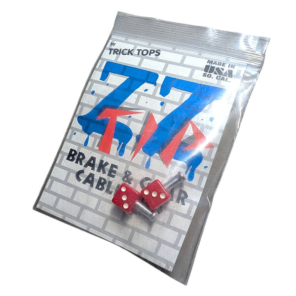NOS Trik Topz dice brake cable end tips (PAIR) - RED
