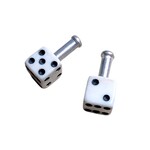 NOS Trik Topz dice brake cable end tips (PAIR) - NO PACKAGE - WHITE