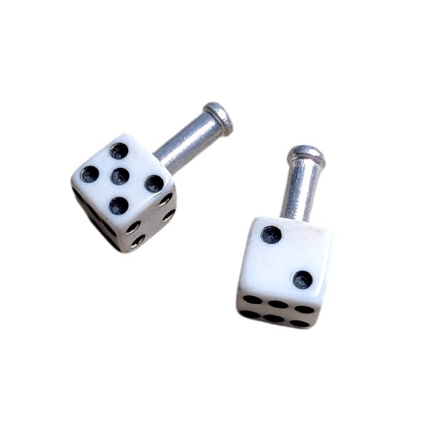 NOS Trik Topz dice brake cable end tips (PAIR) - NO PACKAGE - WHITE