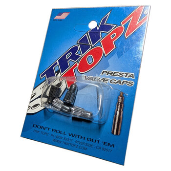 NOS Trik Topz plastic PRESTA valve caps (SET of 4) - CHROME
