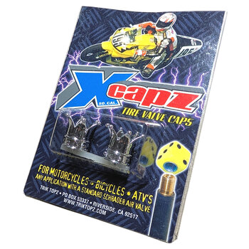 NOS Trik Topz CROWNS Schrader valve caps (PAIR) - CHROME