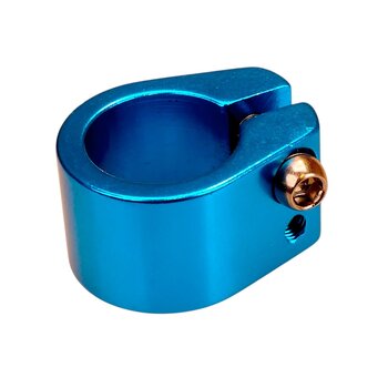 Mid school double bolt style BMX bicycle seat clamp - 28.6mm (1 1/8") - BRIGHT DIP BLUE