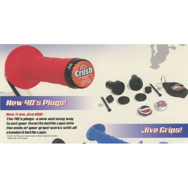 Neal Enterprises NOS Jive Handle 40's Caps Bicycle Handlebar Bar Ends (PAIR) BLUE