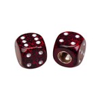 Porkchop BMX Porkchop Dice Bicycle Tire Schrader Valve Caps (pair) - BLOOD RED GRANITE w/ SILVER pips
