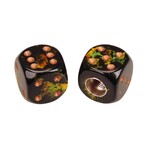 Porkchop BMX Porkchop Dice Bicycle Tire Schrader Valve Caps (pair) - BLACK GOLD LEAF w/ GOLD pips