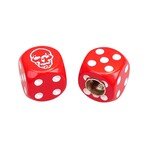 Porkchop BMX Porkchop Dice Bicycle Tire Schrader Valve Caps (pair) - SKULL - RED
