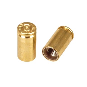 Porkchop BMX Porkchop Bicycle Tire Schrader Valve Caps (pair) - 9mm ONCE FIRED BRASS CASINGS