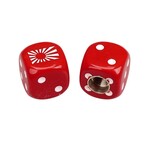 Porkchop BMX Porkchop Dice Bicycle Tire Schrader Valve Caps (pair) - JAPANESE FLAG - RED