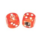 Schwinn Schwinn Krate  Stingray "S" Dice Bicycle Tire Valve Caps (pair) - CLEAR ORANGE