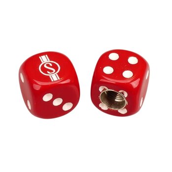 Schwinn Schwinn Krate  Stingray "S" Dice Bicycle Tire Valve Caps (pair) - RED