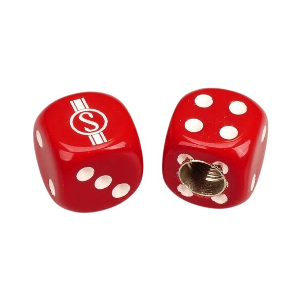 Schwinn Schwinn Krate  Stingray "S" Dice Bicycle Tire Valve Caps (pair) - RED