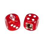 Schwinn Schwinn Krate  Stingray "S" Dice Bicycle Tire Valve Caps (pair) - CLEAR RED