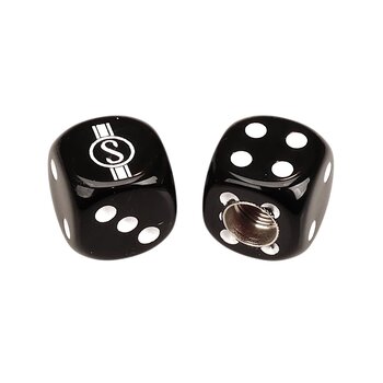 Schwinn Schwinn Krate  Stingray "S" Dice Bicycle Tire Valve Caps (pair) - BLACK