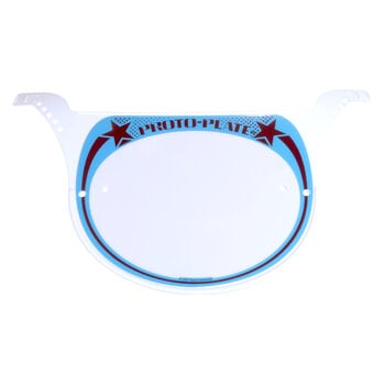 Neal Enterprises Neal Enterprises PROTO-PLATE old school BMX number plate BROWN on BLUE on WHITE